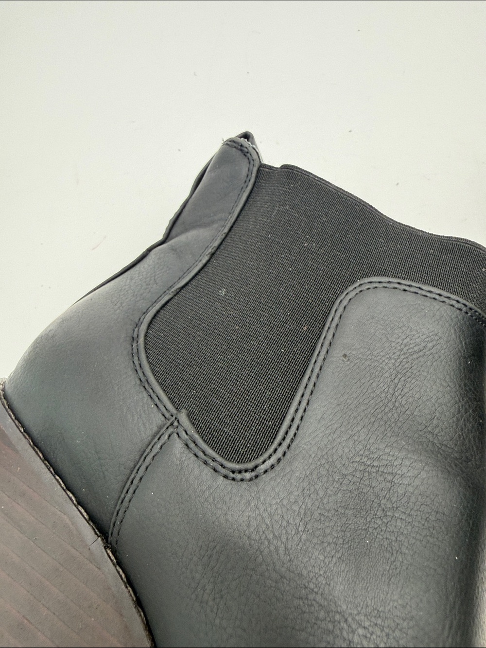 Crown Vintage Black Wedge Chelsea Ankle Boots women 7w casual office Y2K - Picture 6 of 14
